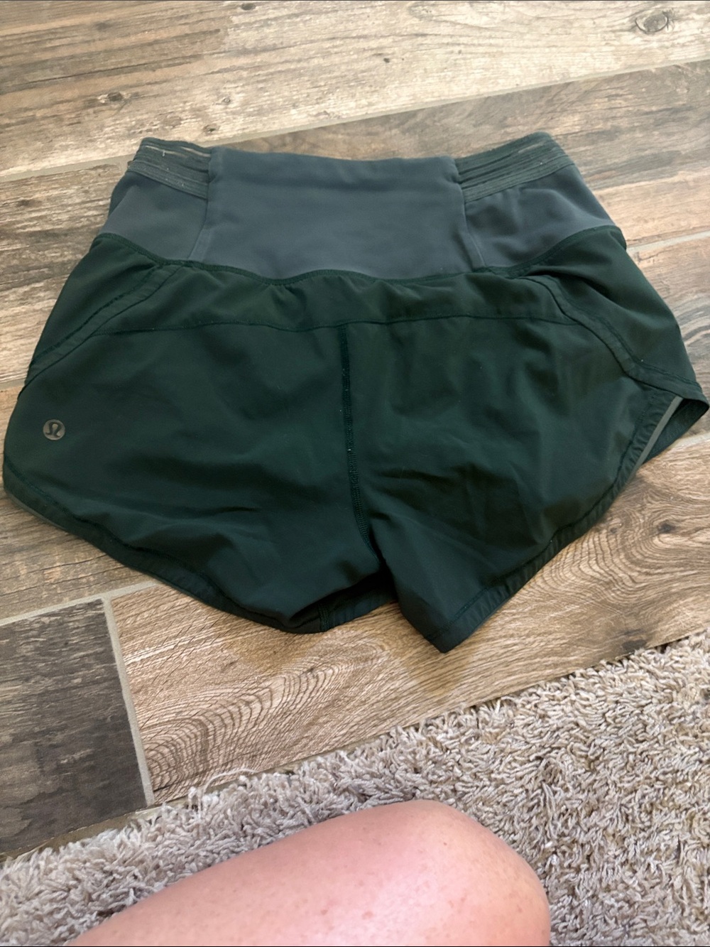 lululemon athletica Dark Green high rise Athletic Shorts